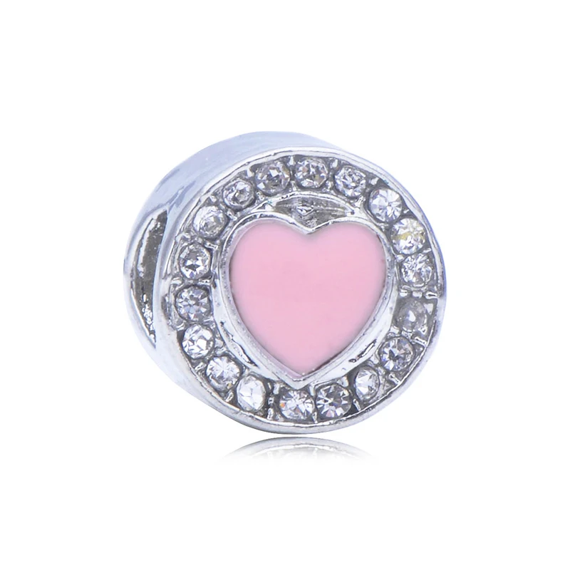 

TOGORY 2 Pcs/lot Mixed Antique Silver Plated Love Heart Charm Beads fit DIY Brand Bracelet for Women Jewelry Making