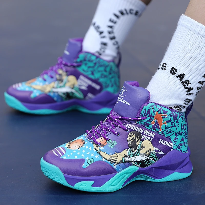 

Autumn Kids Basketball Shoes Comfortable High Help Gym Training Boots Outdoor Boys Sports Running Shoes Girls Casual Sneakers