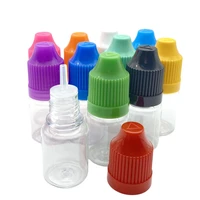 20pcs high quality 5ml empty pet clear plastic dropper bottle with colorful childproof cap for eye liquid vial