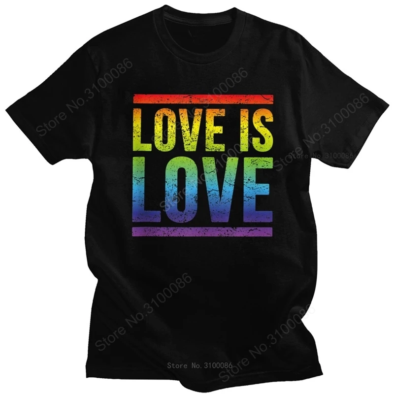 

Retro Gay Pride T Shirt for Men Cotton Handsome T-shirt O-neck Short Sleeved LGBTQ Love Tee Rainbow Flag Tshirt Fitted Apparel