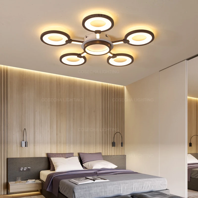 Светодиодный потолочный светильник для спальни гостиной регулируемое кольцо на