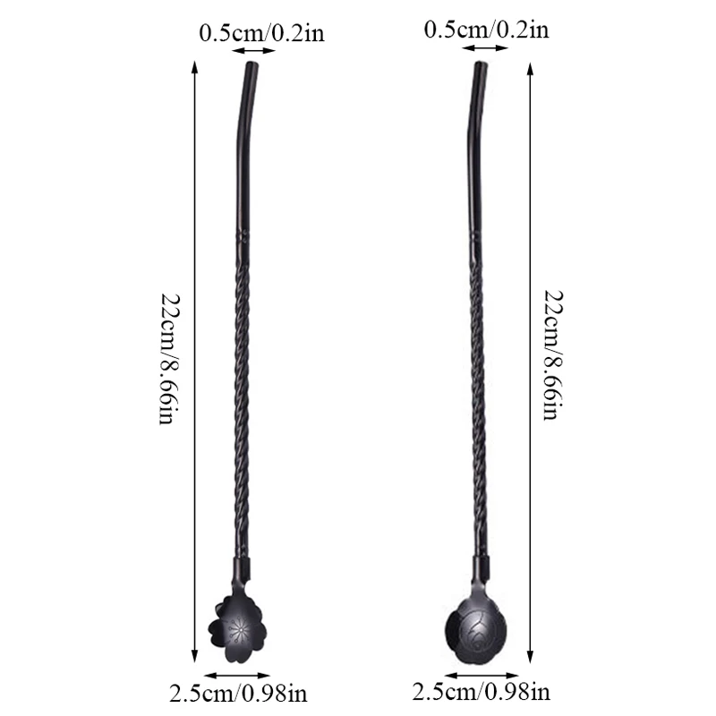 

Stainless Steel Long Twisted Straw Spoon Portable Gold Tea Scoop Reusable Colored Straws Cocktail Coffee Stirring Spoon