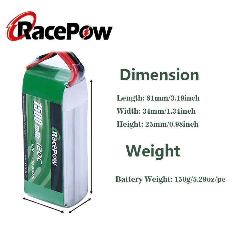 racepow rc lipo батарея 3s 1500 мач 111 в 120c с xt60 для fpv го