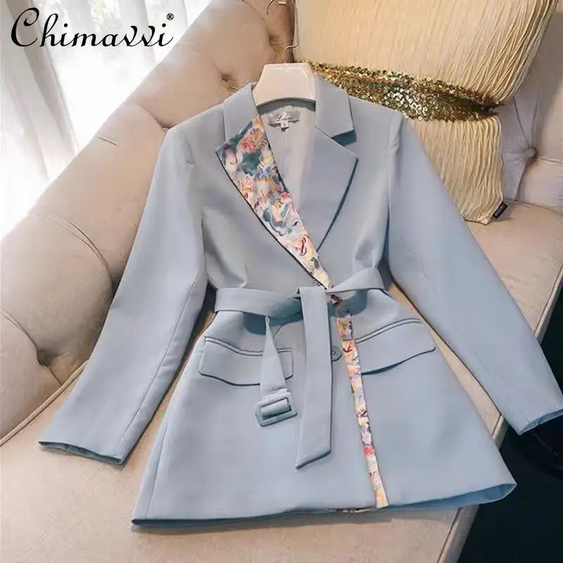 

Fashion Women's Blazers Korean-Style Elegant Slim-Fit Mid-Length Business Wear Suit Jacket Long Sleeve Simple Coat 2021 Autumn