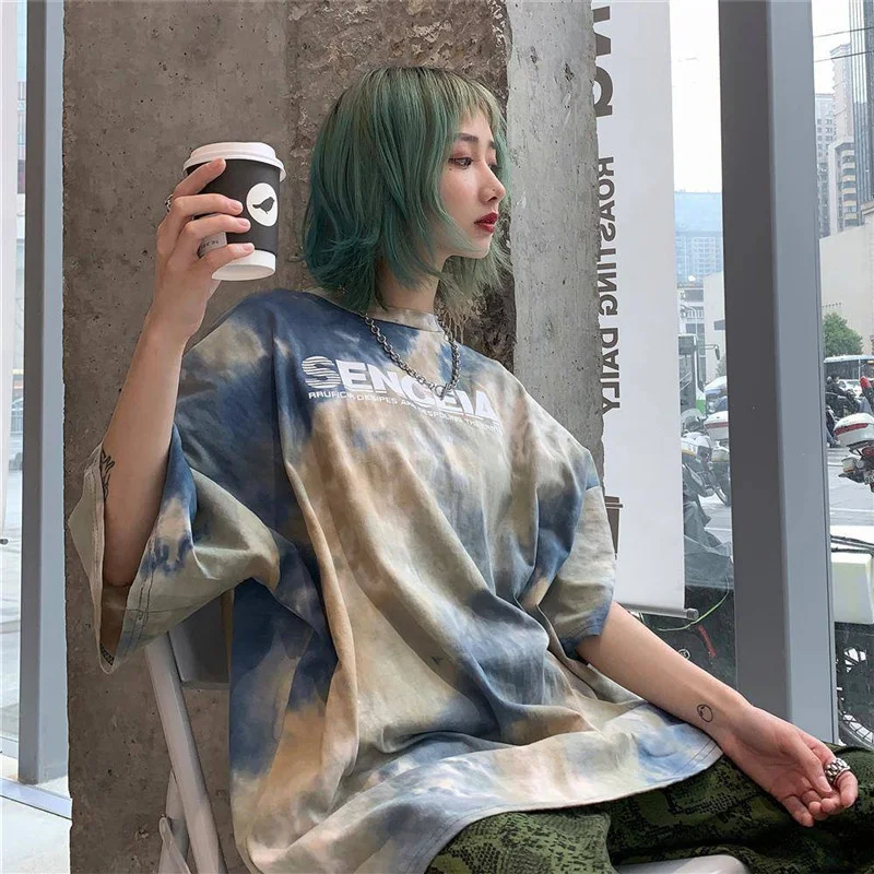 

Hip Hop T shirt Women Harajuku Long T-Shirts 2019 Women Half Sleeve Tees Women Japan Loose Tops Shirt Girl Casual Dance T Shirt