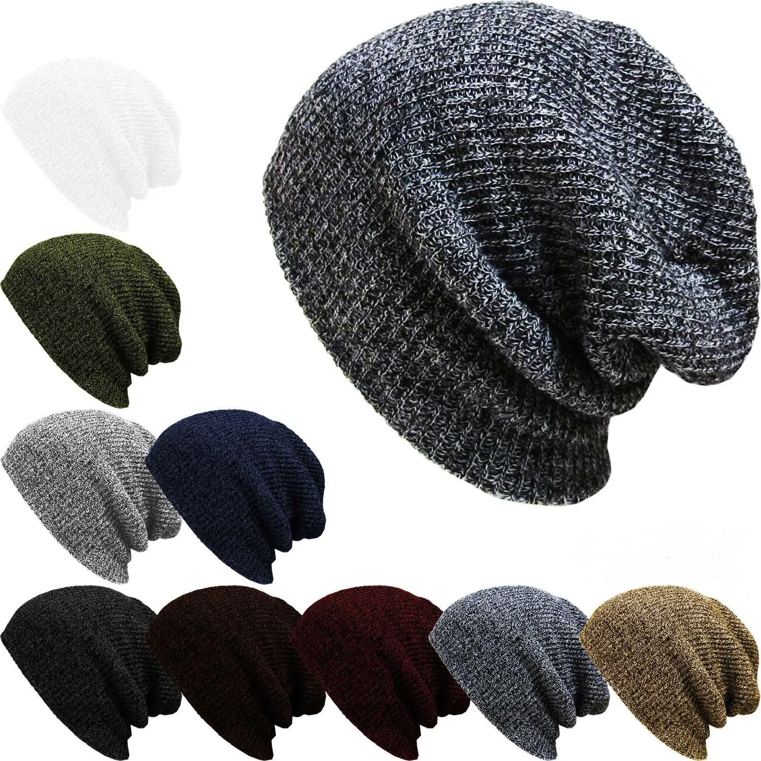 

Knitted Wool Hat Autumn and Winter Popular Crossover Men's Street Dance Pullover Knitted Wool Hat Outdoor Knit Hat Christmas