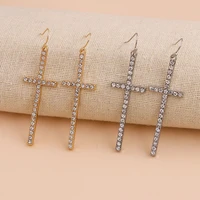 2020 summer gold christian cross earrings trendy korean fashion chic party hiphop rock jewelry