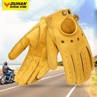 motorcycle gloves genuine leather men retro guantes half finger full finger moto gloves motorbike biker riding gloves