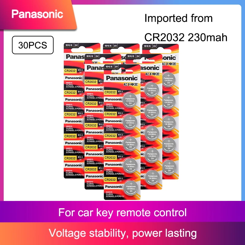 Оригинальный литиевый аккумулятор PANASONIC CR2032 CR 2032 3 в для часов калькуляторов