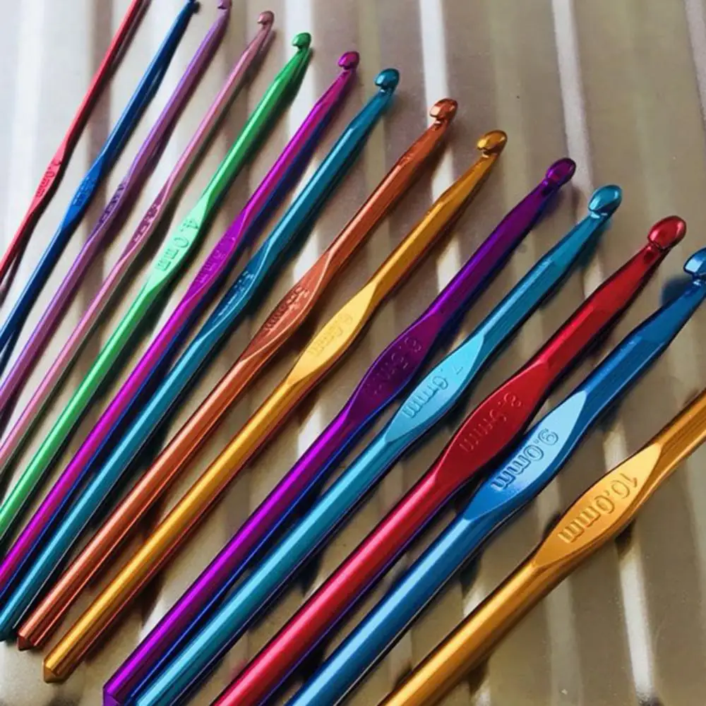 8Pcs 2-5.5mm Different Size Colored Aluminum Crochet Hooks Needles Set Tools | Дом и сад
