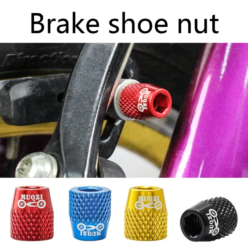 

Bike Brake Shoes M6 Screw Brake Pad Aluminum Alloy Screw V Brake Blocks Nut for Mtb Road Fixed Gear Bike Parts 4pcs