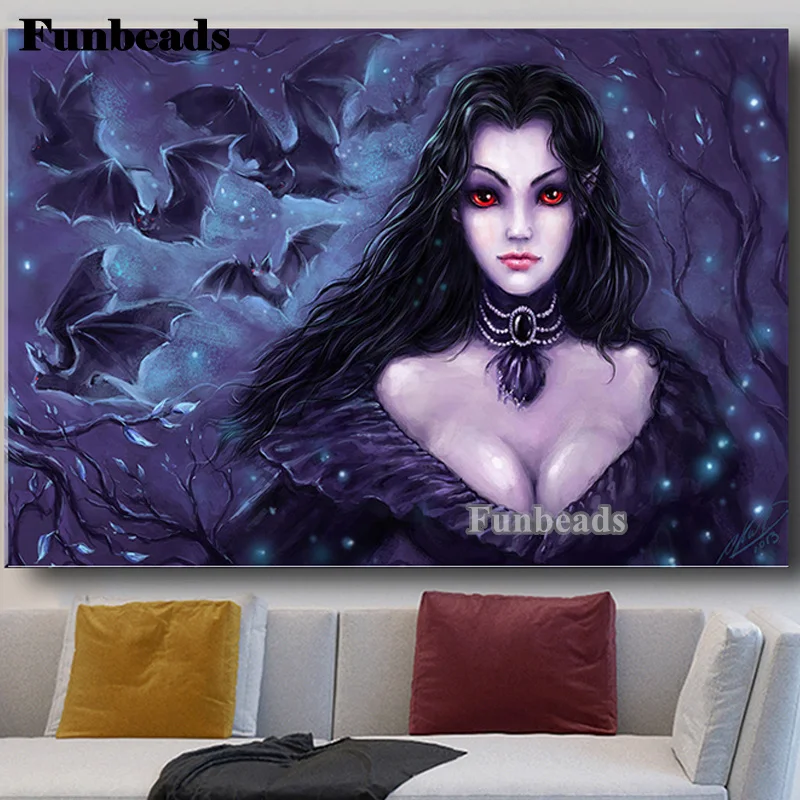 

Fairy Dark Fantasy Gothic Vampire 5d Diy Diamond Painting Full Square Round Diamond Embroidery Picture Of Rhineston FF5595