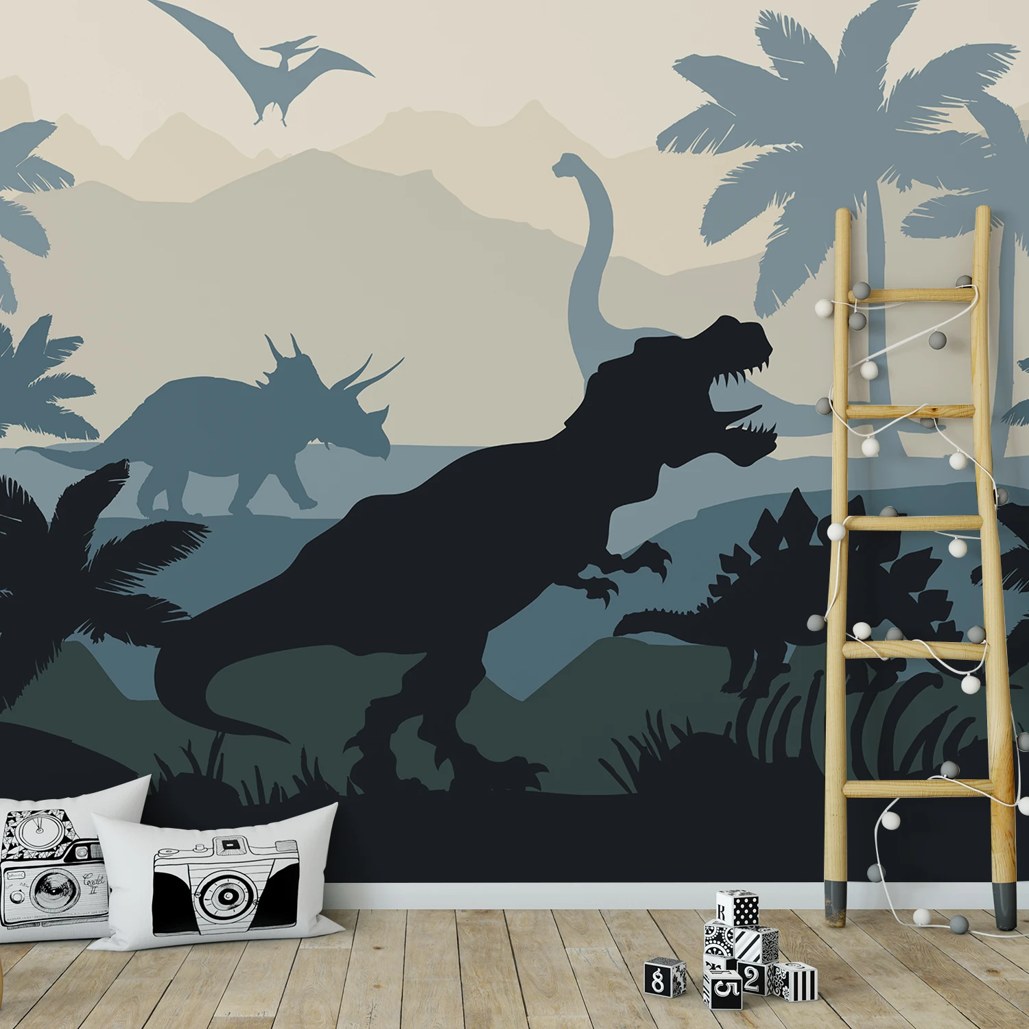 

Funlife® Dinosaur Mountain Wall Mural Wear-resisting Wall Stickers Fabric Waterproof Wallpaper Bedroom Backsplash Home Decor DIY