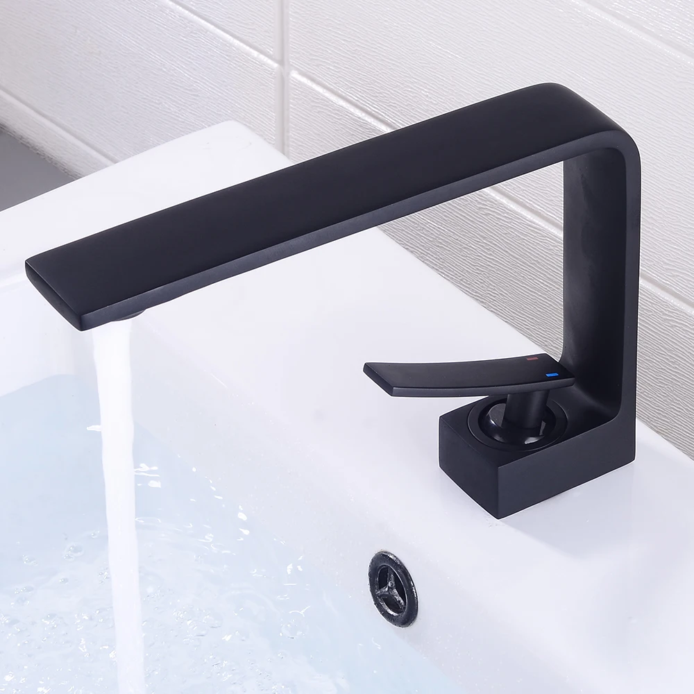 Basin Faucets Black/White Brass Faucet Bathroom Sink Faucet Single Handle Deck Mounted Toilet Hot And Cold Mixer Water Tap