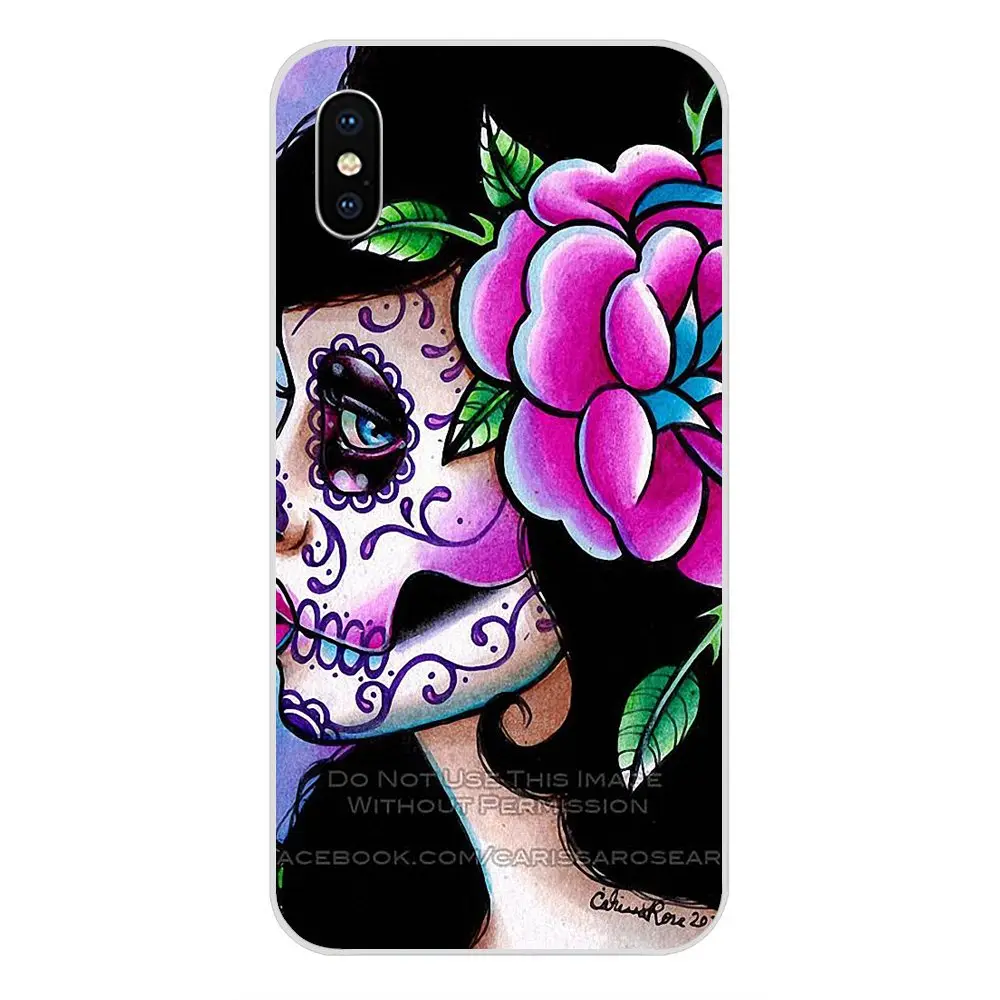 Уникальный высокого качества чехол для телефона Sugar Skull Day Of The Dead татуировки Apple