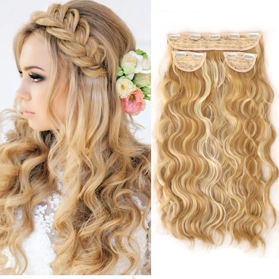 

Удлинитель волос HOUYAN из 3 частей, волнистые вьющиеся волосы, аксессуары для волос из толстых вьющихся волос для женщин