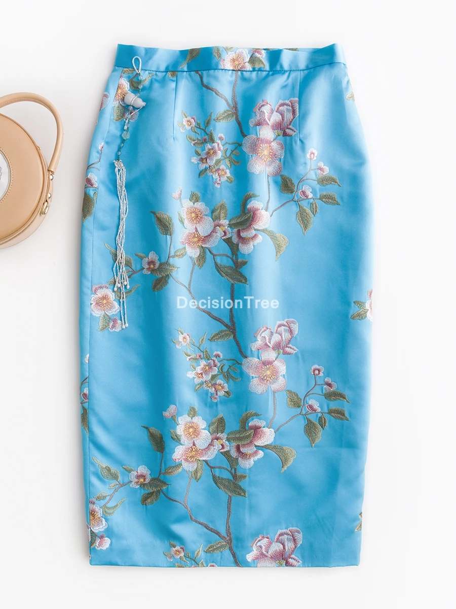 

2022 women retro cheongsam skirt for women qipao anime party club oriental skirt Elegant Lady Highwaist Cheongsam Skirts