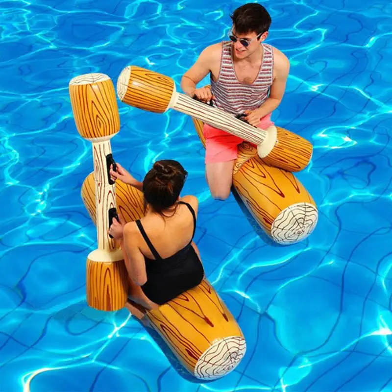 

Swimming pool party water wood pattern swimming ring adult children play raft floating butt bump pool toys beach accessories