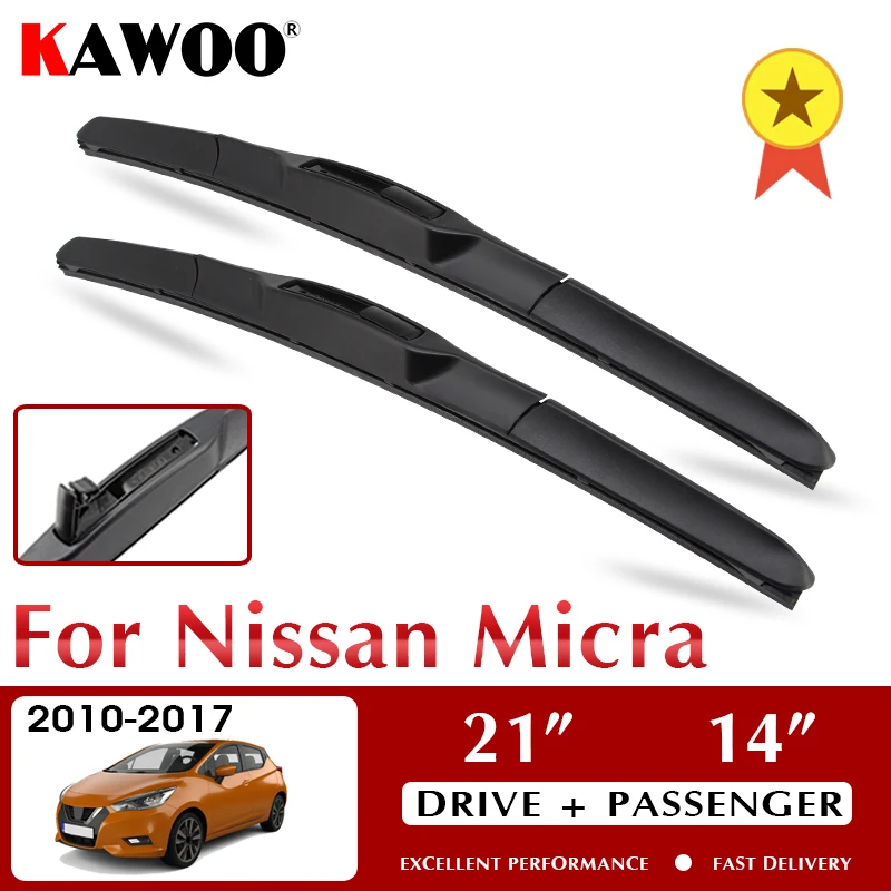 

KAWOO щетки стеклоочистителя для автомобиля Nissan Micra 2010 - 2017 лобовое стекло аксессуары для переднего окна 21 "+ 14" LHD RHD