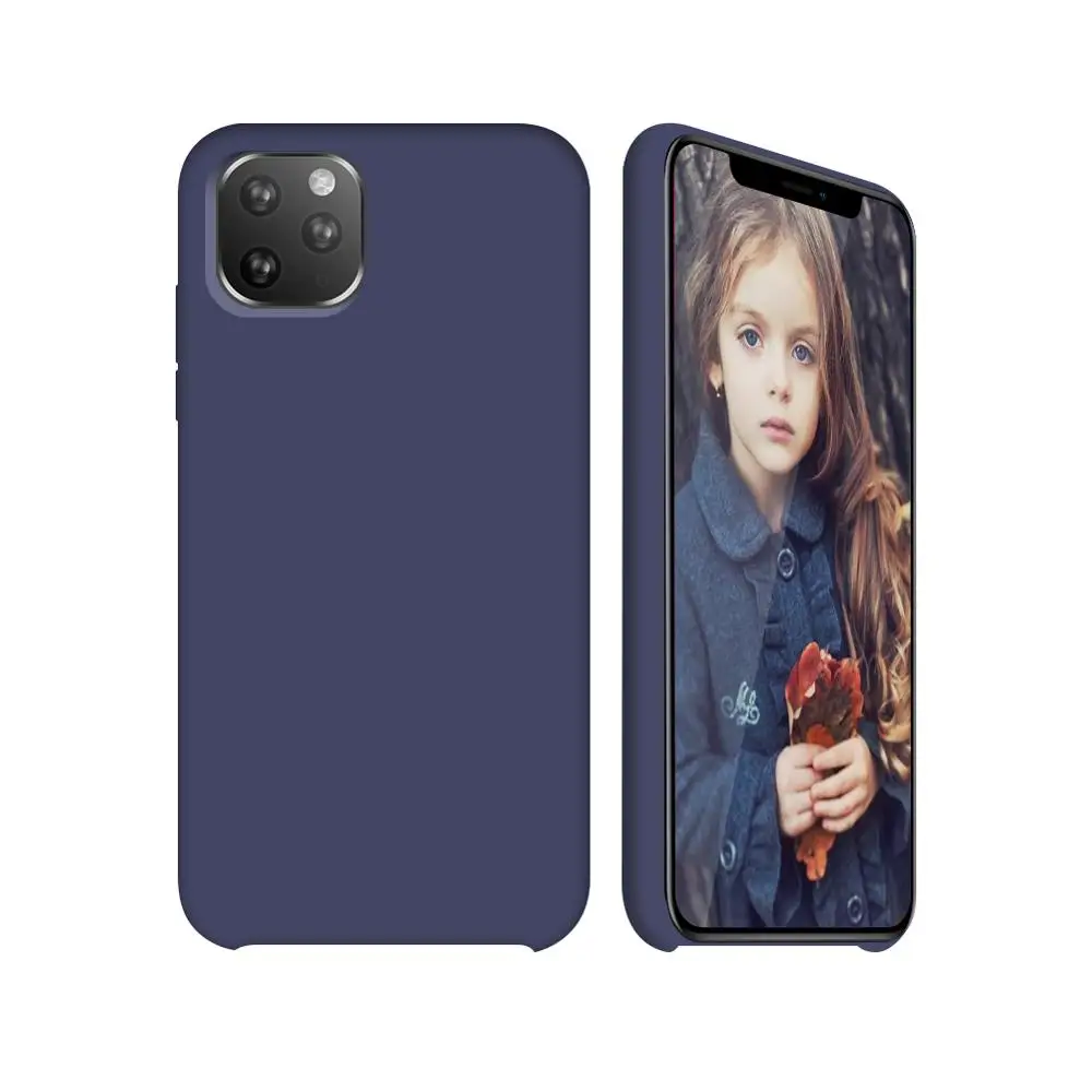 midnight blue Чехол Arvin для iPhone 11 Pro Max, чехол из жидкого силикона, мягкая подкладка из микрофибры, толстый чехол для iPhone 11 Pro - Цвет: midnight blue