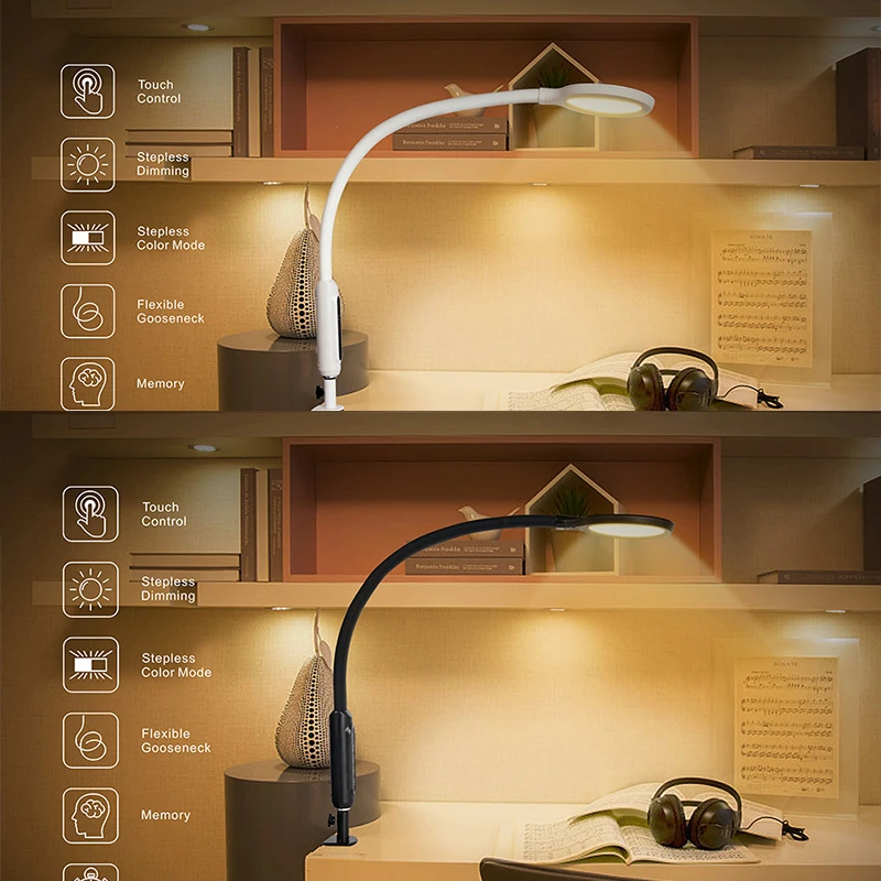 Гибкая настольная лампа светодиодный светильник на гибкой ножке 18 Вт