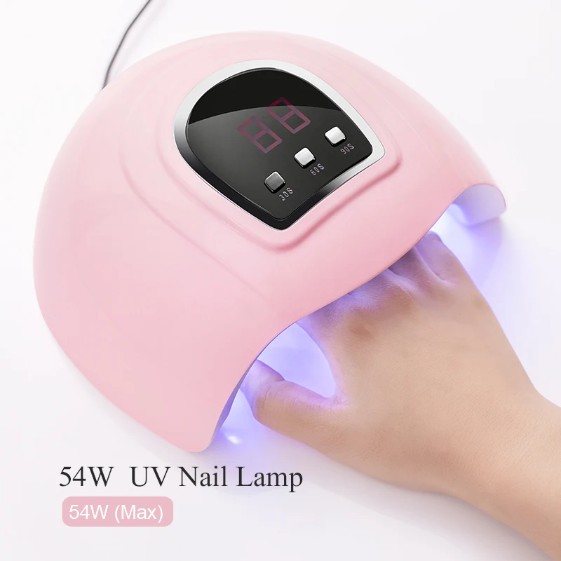 54w Pink USB Cable От BORN PRETTY-светодиодная УФ-лампа для ногтей для сушки всех видов Гель-лак для ногтей 72/48/36/30/24/6W для ногтей Сушилка для ногтей Маникюр нейл-арта - Цвет: 54w Pink USB Cable