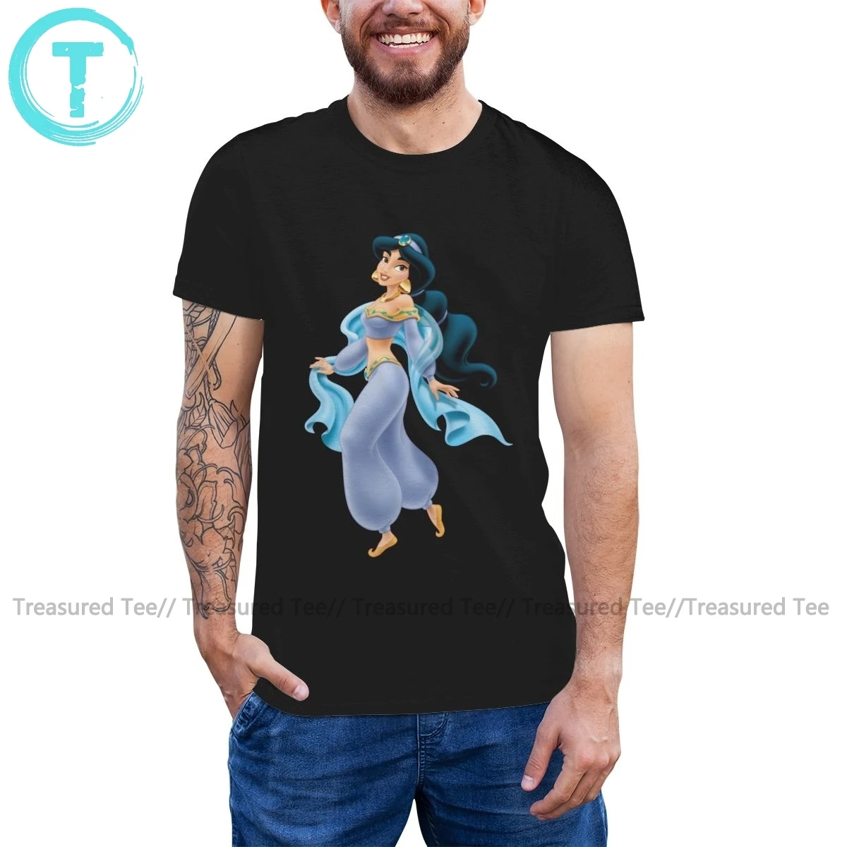 Aladdin футболка жасминовая стоящая уличная с короткими рукавами 4xl Милая Хлопковая
