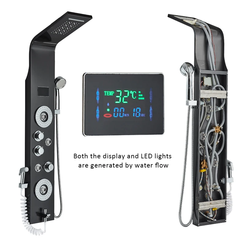 Дождевая панель для ванной комнаты Senlesen смеситель с цифровым экраном шесть