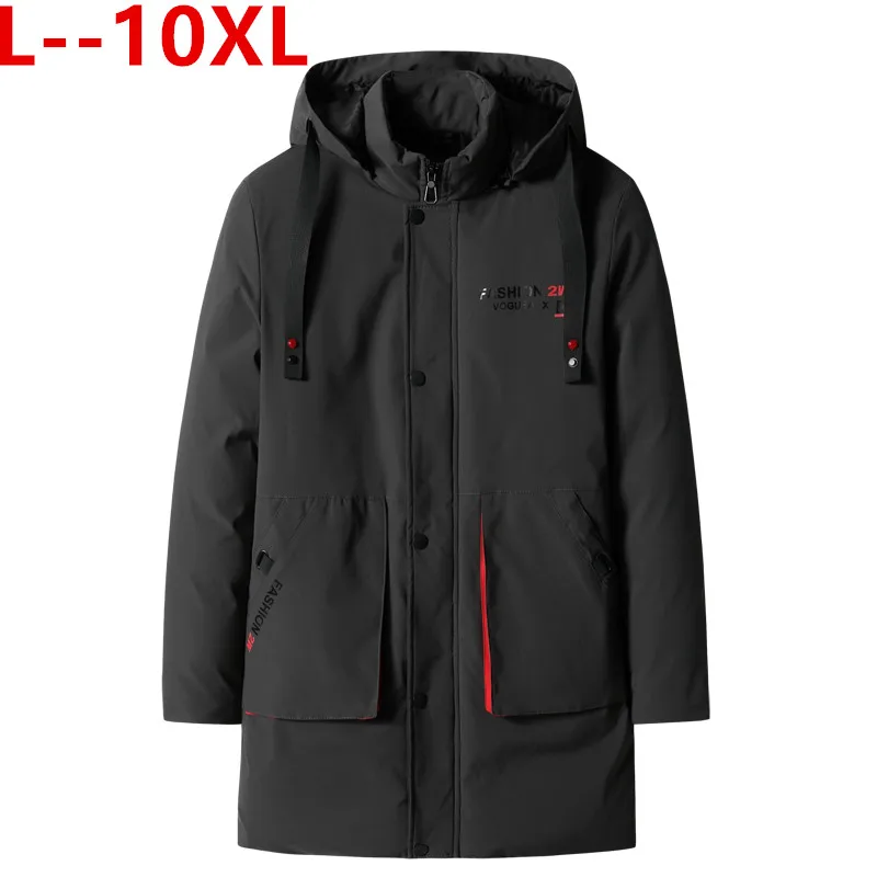 

Big size 10XL 8XL Plus 6XL 5XL 4XL 2020 winter long parka men thick fashion adjustment belt jackets coat male clothes zipper