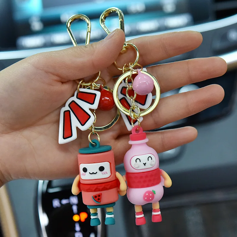 

Cute Cartoon Fruits Keychain PVC Carrot Strawberry Pineapple Watermelon Keychains For Women Men Key Ring Jewelry