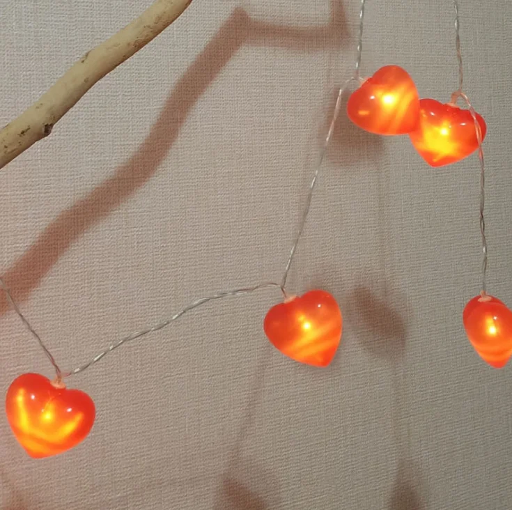 

Love light string LED battery box party decoration red heart decorative light string