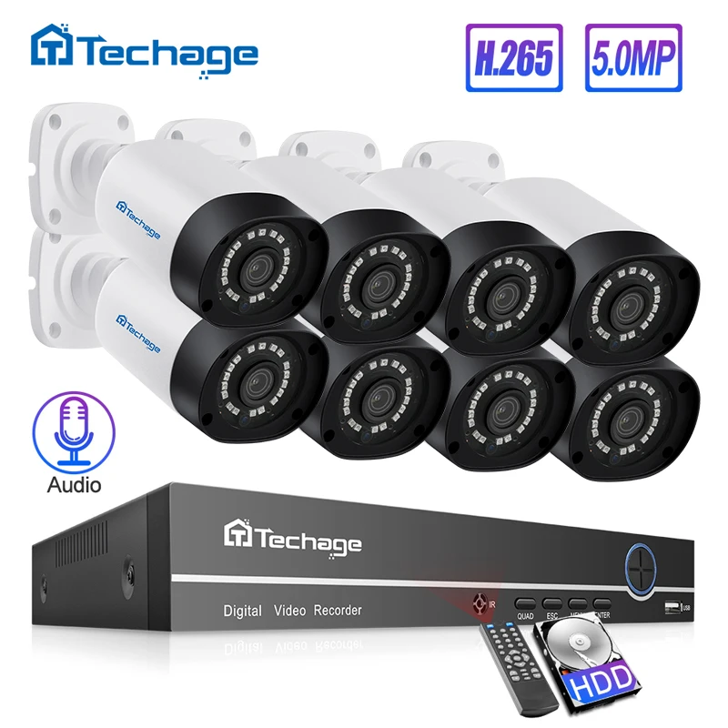 8CH 5MP POE Комплект H.265 CCTV система безопасности до to16ch NVR наружная Водонепроницаемая ip-камера обнаружения движения P2P видео набор для наблюдения