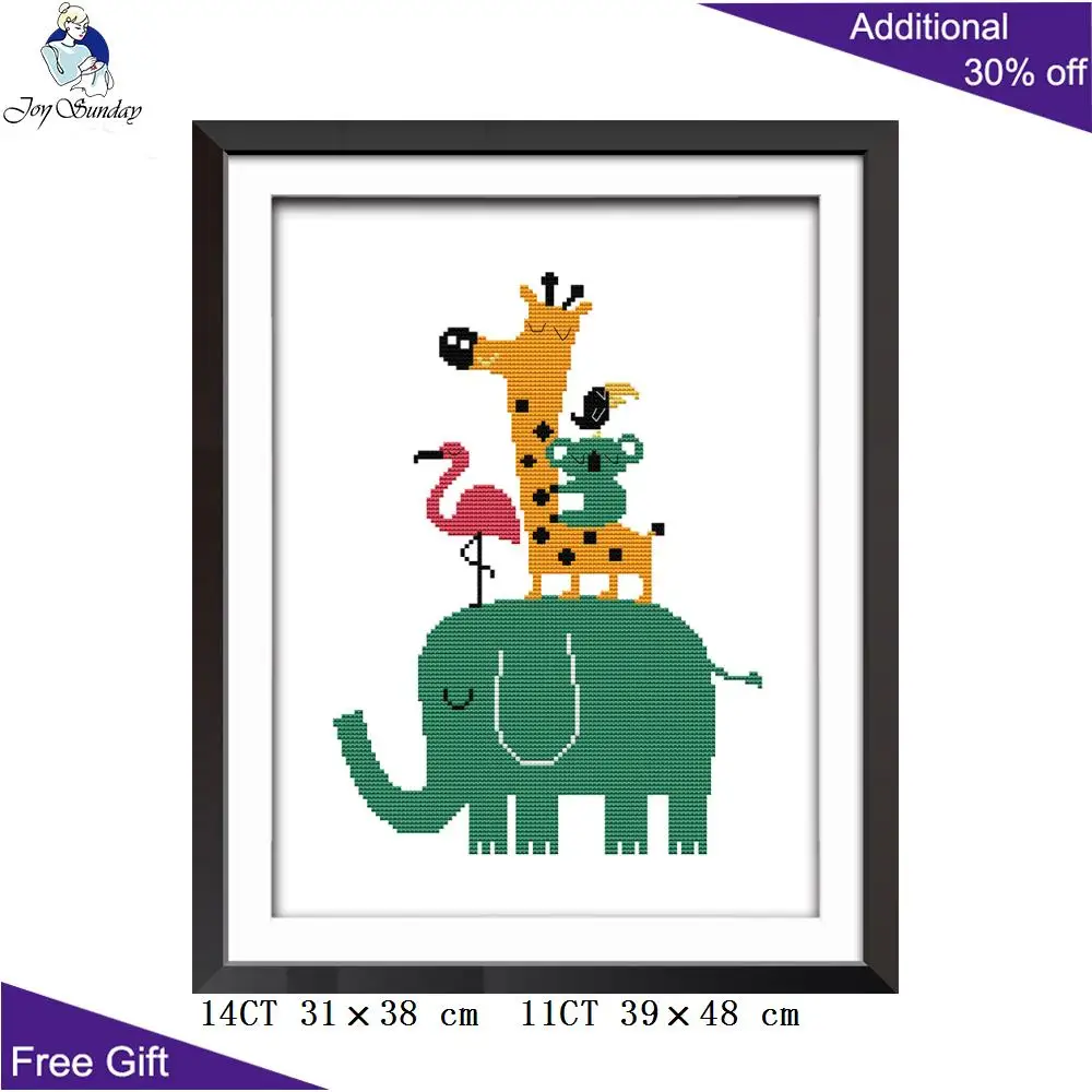 Домашний декор Joy Sunday слон с маленьким Китом C884 C886 C889 14CT 11CT отсчитанные