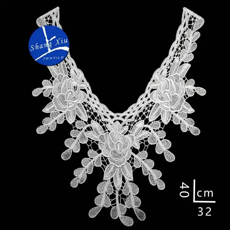 Вышивка с круглой горловиной для творчества искусственные Съемная воротники