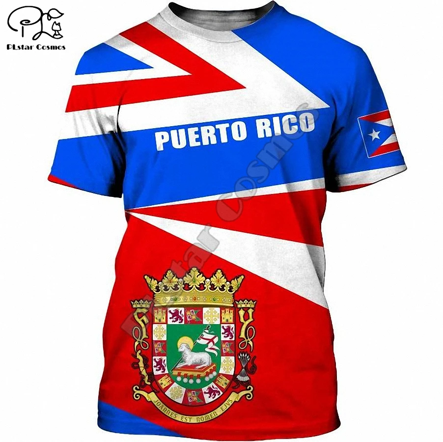 

PLstar Cosmos 2021 Puerto Rico Flag Emblem New Fashion Men/Women T-Shirts 3d Printed Summer Short-Sleeve Top Streetwear Style-3