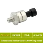 Изолированный датчик давления из нержавеющей стали, абсолютное давление 15, 30, 50, 75, 100, 150 psia, 1, 1,6, 4, 6, 10, 16 бар abs, аммиак