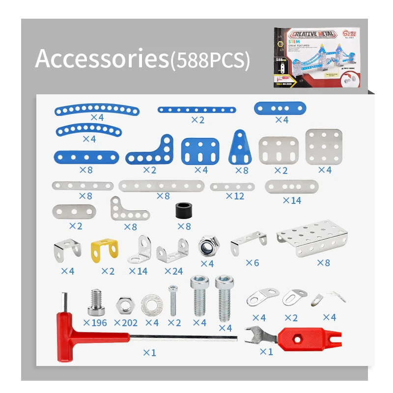 588 шт Лондонский мост металлические строительные инструменты блоки Набор