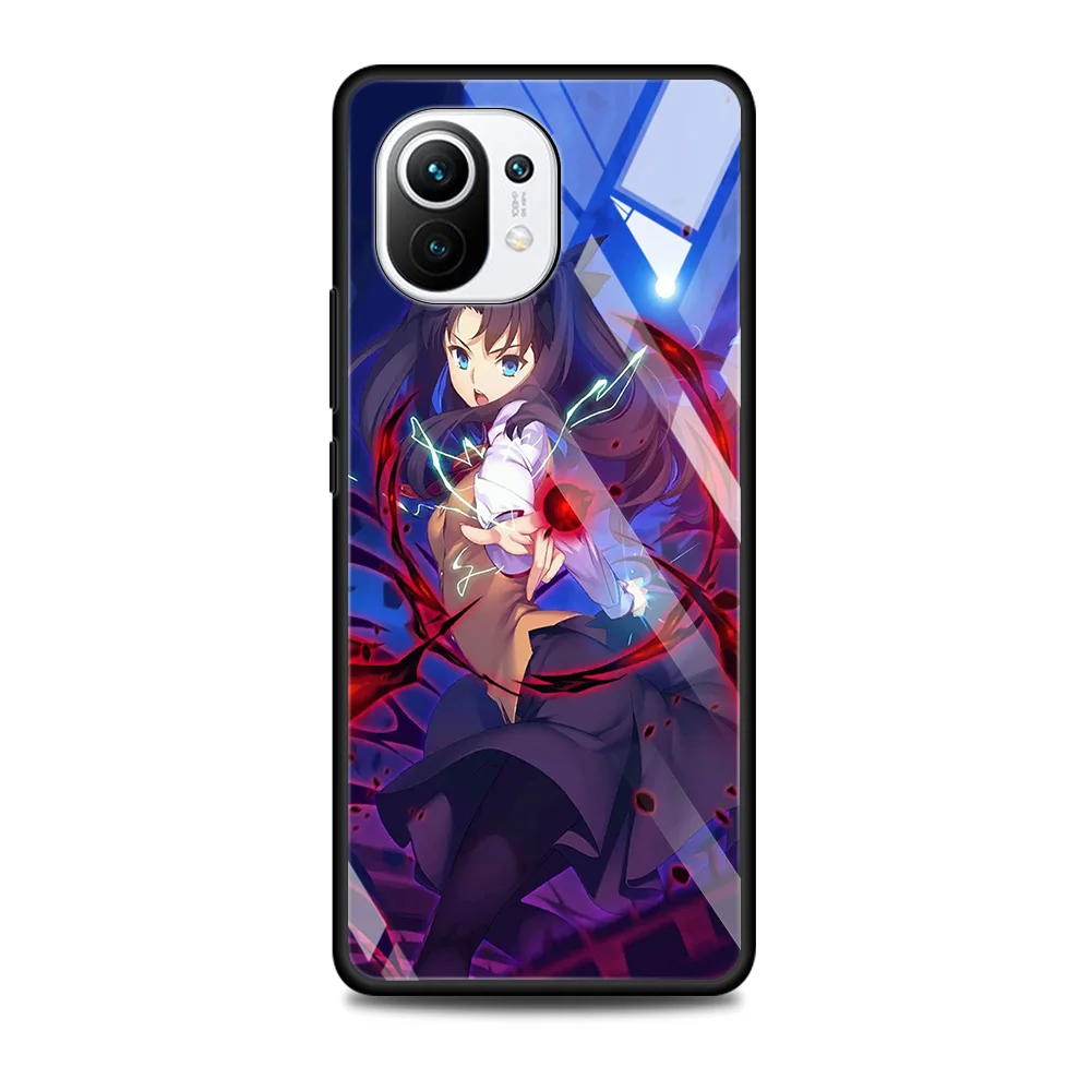 Стеклянный чехол для Xiaomi Poco X3 NFC M2 F2 Pro MI 11 Ultra 10 10T Lite 9T CC9E CC9 Note Fate Zero Tohsaka Rin |