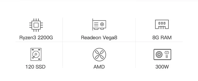 IPASON A3 мини-консоль для ПК-игр с поддержкой Windows AMD Ryzen 3 2200G DDR4 4G/8G 120g SSD мини настольный компьютер win10 barebone-система HDMI/VGA