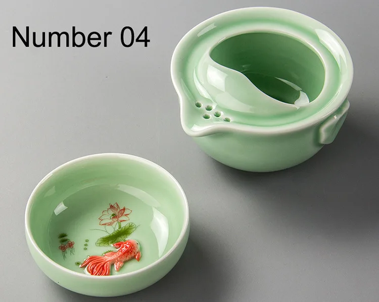 Керамический чайный набор включает 1 кастрюлю 1 чашку, высококачественный элегантный Gaiwan, красивый и легкий чайник, чайный набор кунг-фу