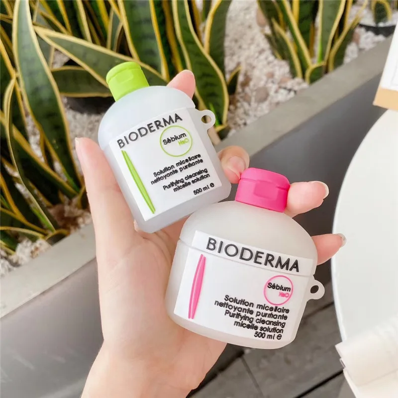 

Bluetooth Earphone Case for Airpods Cute Silicone Protective Cover for Airpods 2 Accessories with Keychain 3D Lotion Bottle