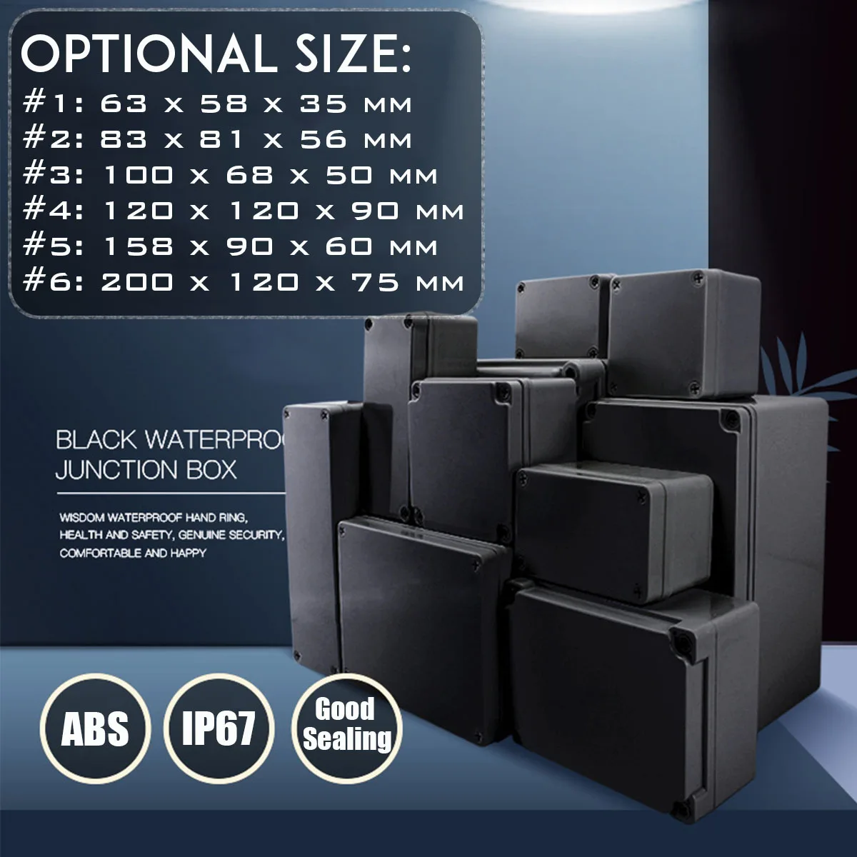 Водонепроницаемый черный корпус сделай сам для инструментов из АБС пластика