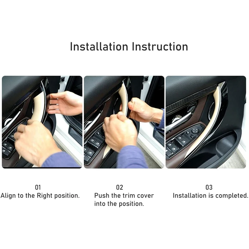 

2PCS Car Inner Door Pull Handle Cover for 3 4 Series F30 F35 F32 F36
