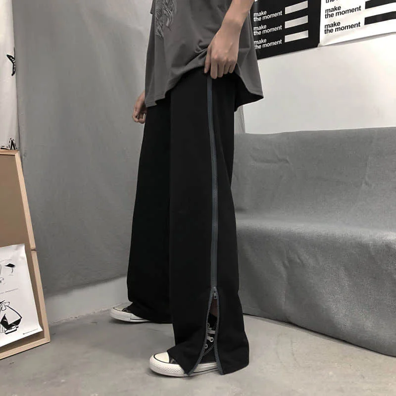 

2021 Spring Autumn Goth Pants Women Wide Leg Streetwear High Waist Oversized Trousers Womans Straight Punk Pants Korean Fashion
