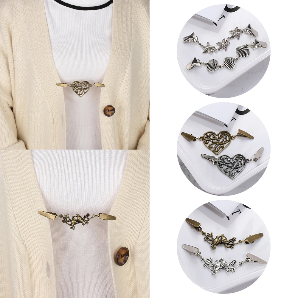 Винтажный зажим для шали платья кардиган воротник цветочный узор женщин девочек