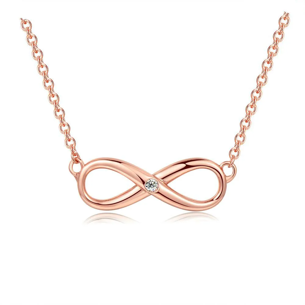 Бесконечное ожерелье для женщин счастье 8 букв ювелирное изделие девочек розовое