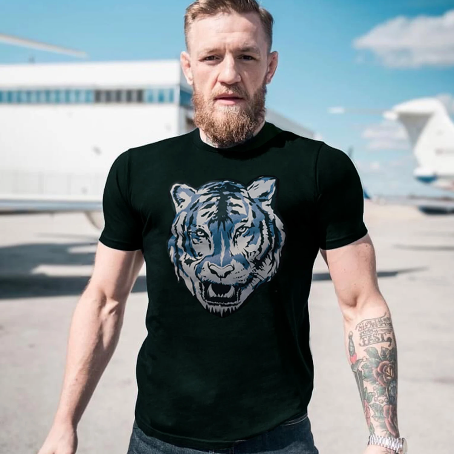 Футболка Коннер Макгрегор фитнес Тигр Муай Тай Горячая Борьба крови ММА с