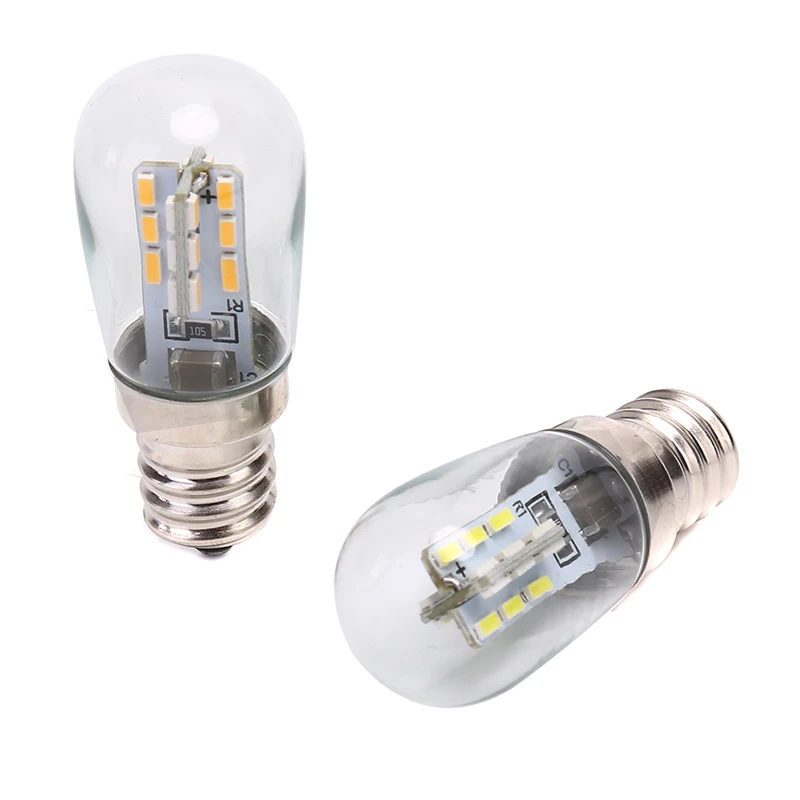 

Светодиодная лампа E12, 2 Вт, высокая яркость, Чистый теплый белый светильник стеклянная лампа с абажуром, для швейной машины, холодильника