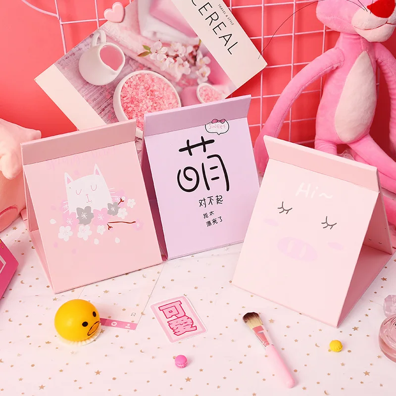 1 шт. портативные бумажные складные зеркала для макияжа креативный мультяшный