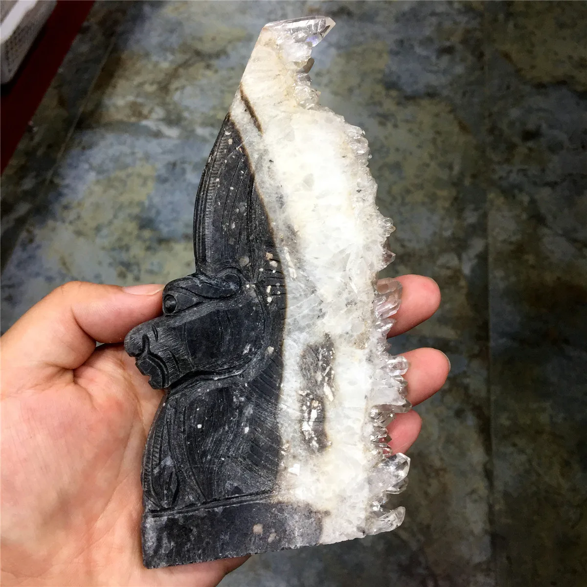 1 шт. милые натуральные белые хрустальные Стеганные зубы ручная резьба поделки